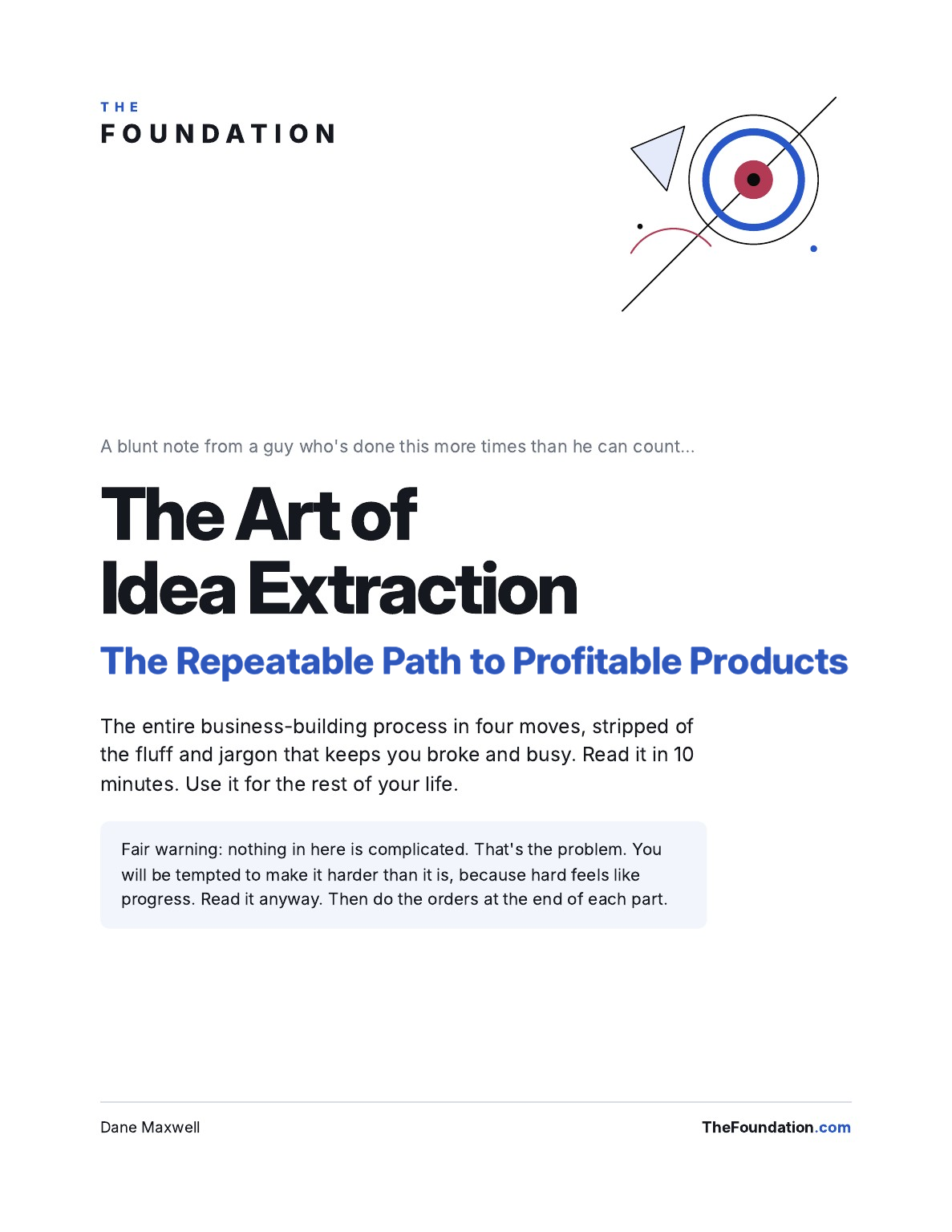 The Art of Idea Extraction — free report cover